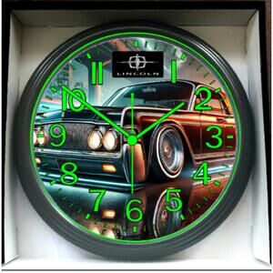 1966 60s Lincoln Lowrider Glow In The Dark Wall Clock New!